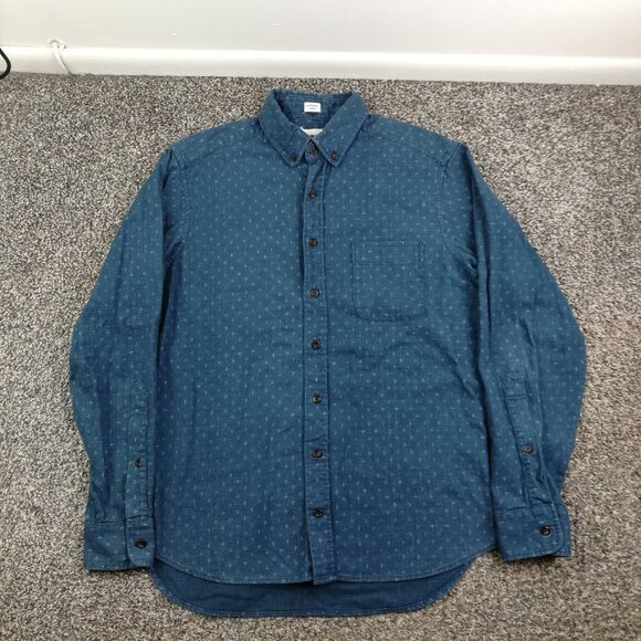 Taylor Stitch Shirt Jack Geometric L/S Button Up Indigo Blue Mens Medium (40) - Picture 2 of 9